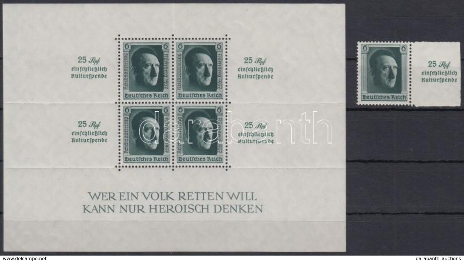 ** 1937 Mi 648 Bélyeg + Mi 11 Blokk (Mi EUR 360.-) (körömnyomok A Blokkon / Gum Creases) - Otros & Sin Clasificación