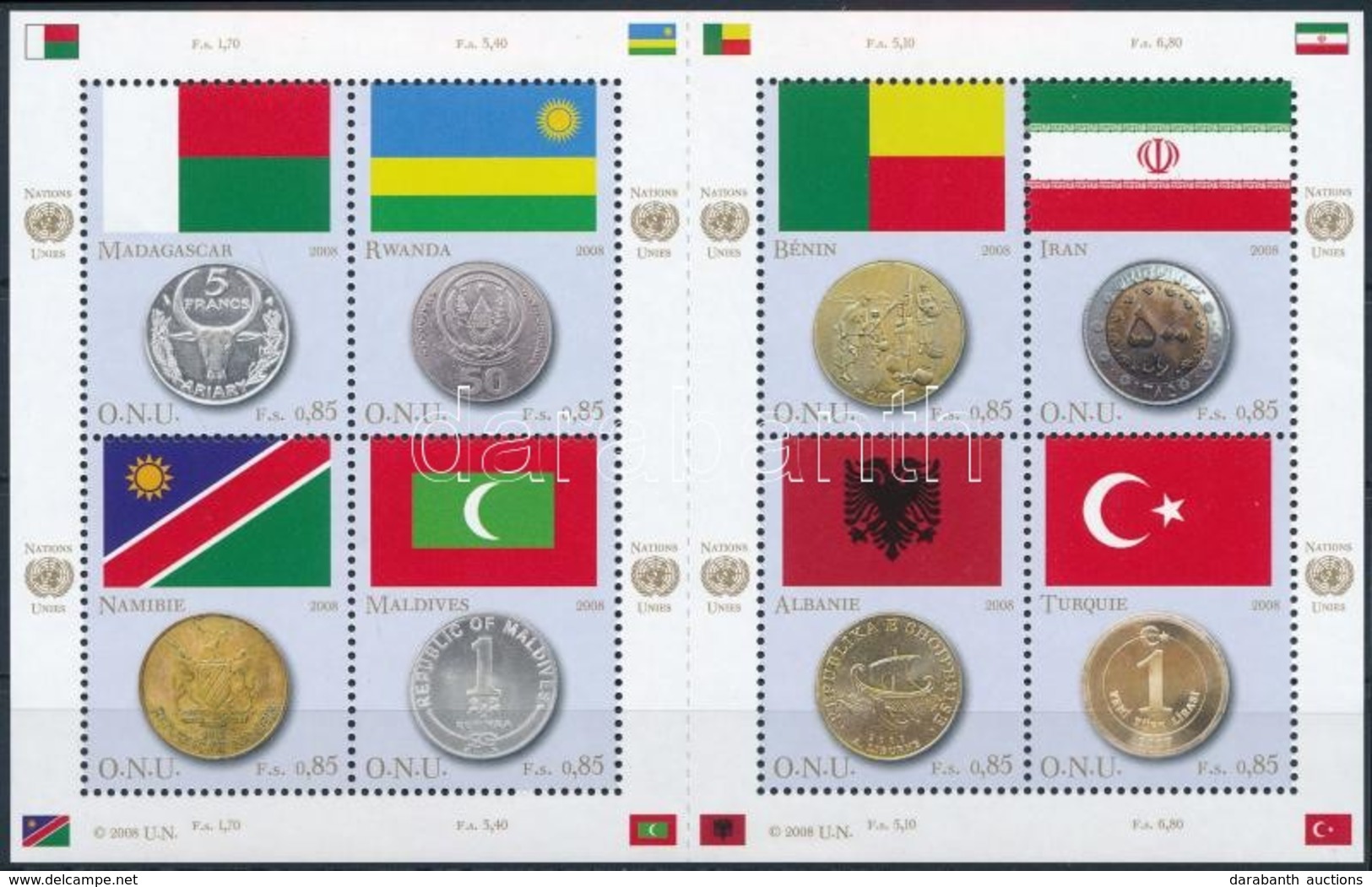 ** 2008 Zászlók és érmék Kisív Mi 592-599 - Other & Unclassified