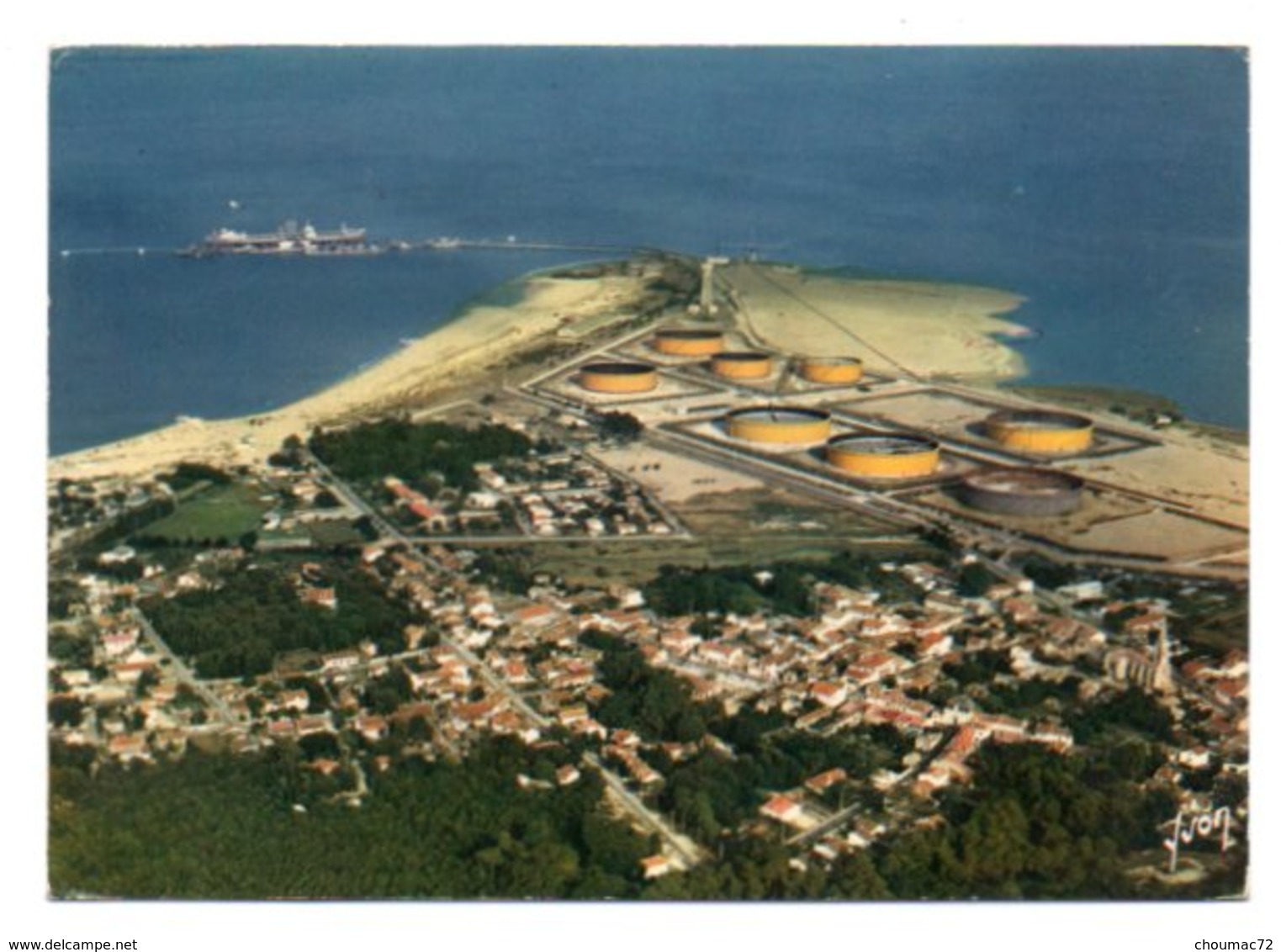 GF (33) 503, Le Verdon Sur Mer, Yvon 10/9989, Vue Aérienne, Au Second Plan Le Complexe Pétrolier - Autres & Non Classés