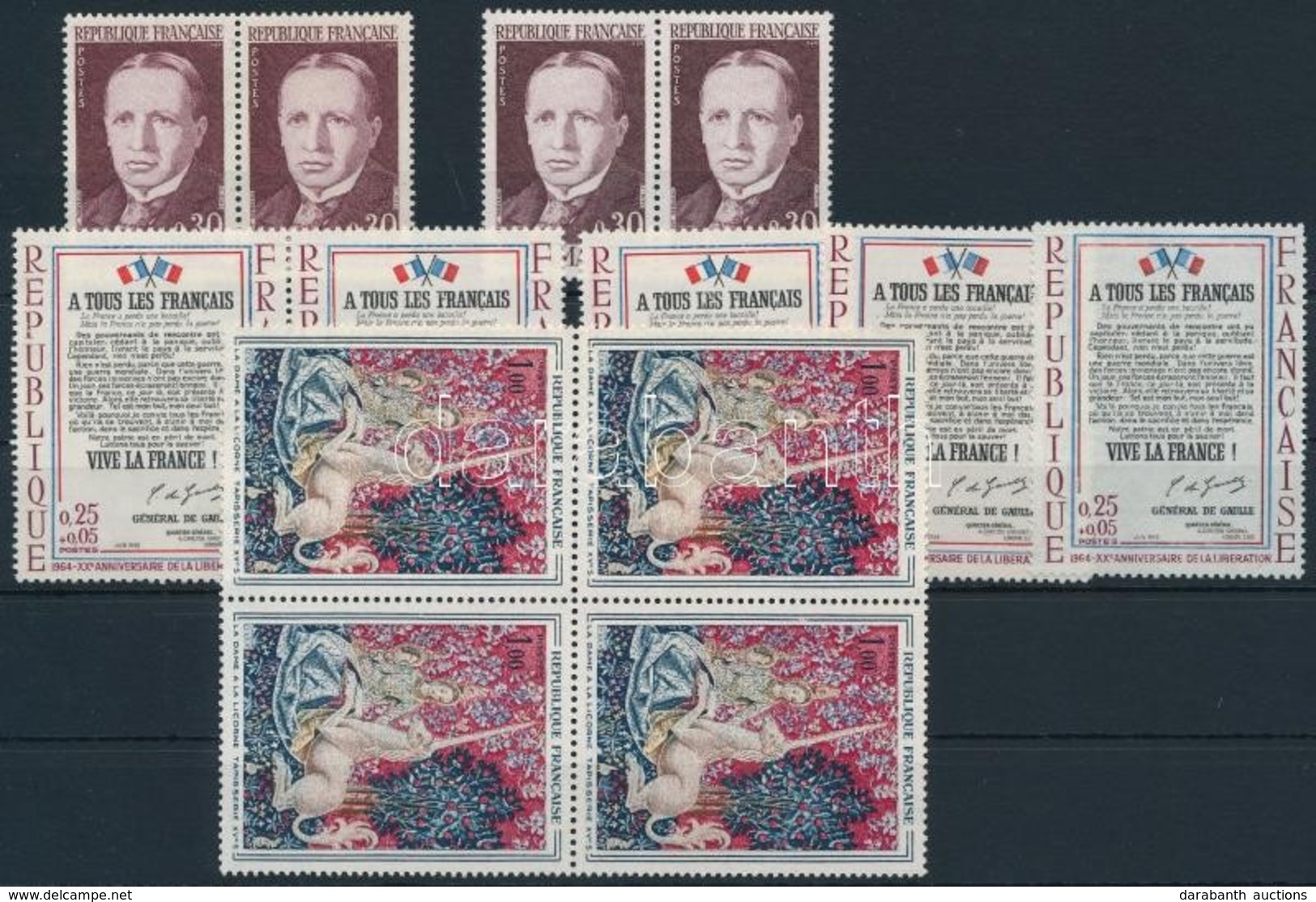 ** 1964 1 Négyestömb + 3 Pár + 3 Bélyeg (3 érték),
1 Block Of 4 + 3 Pairs + 3 Stamps (3 Values) - Otros & Sin Clasificación