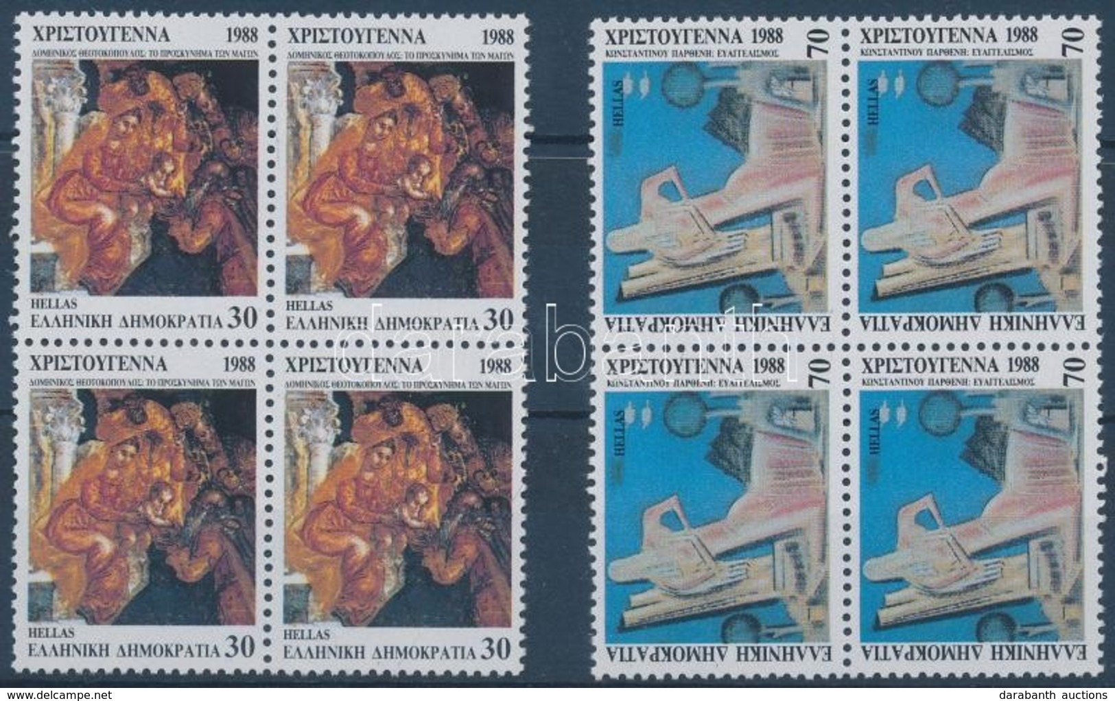 ** 1988 Karácsony Sor Négyes Tömbökben Mi 1713 A-1714 A - Otros & Sin Clasificación