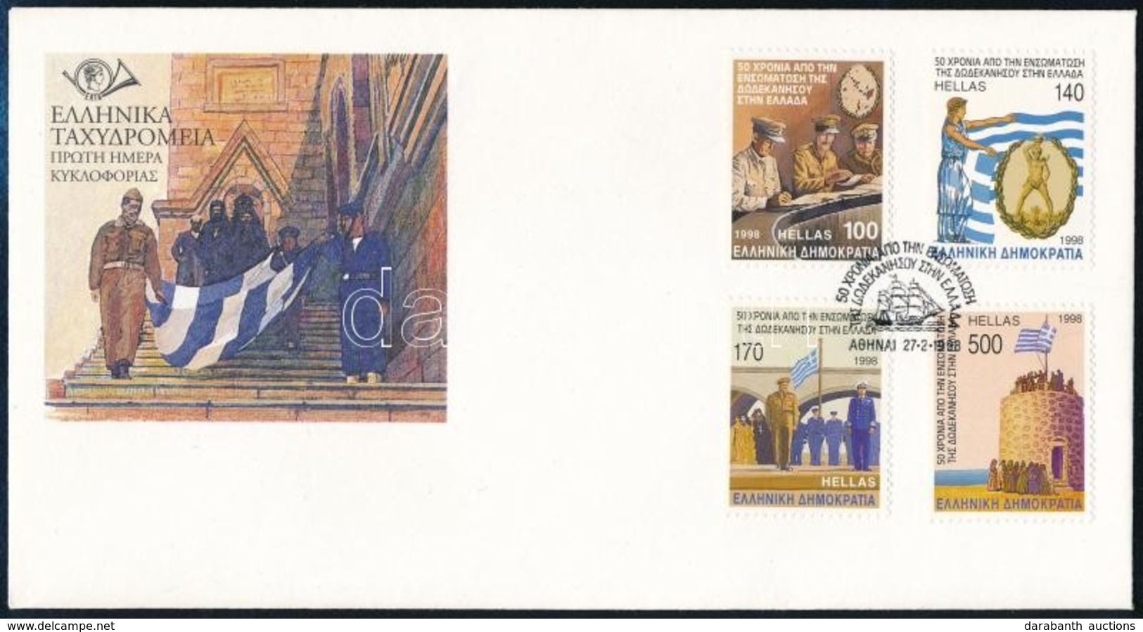 1998 Dodekanészosz Sor Mi 1968-1971 FDC-n - Autres & Non Classés