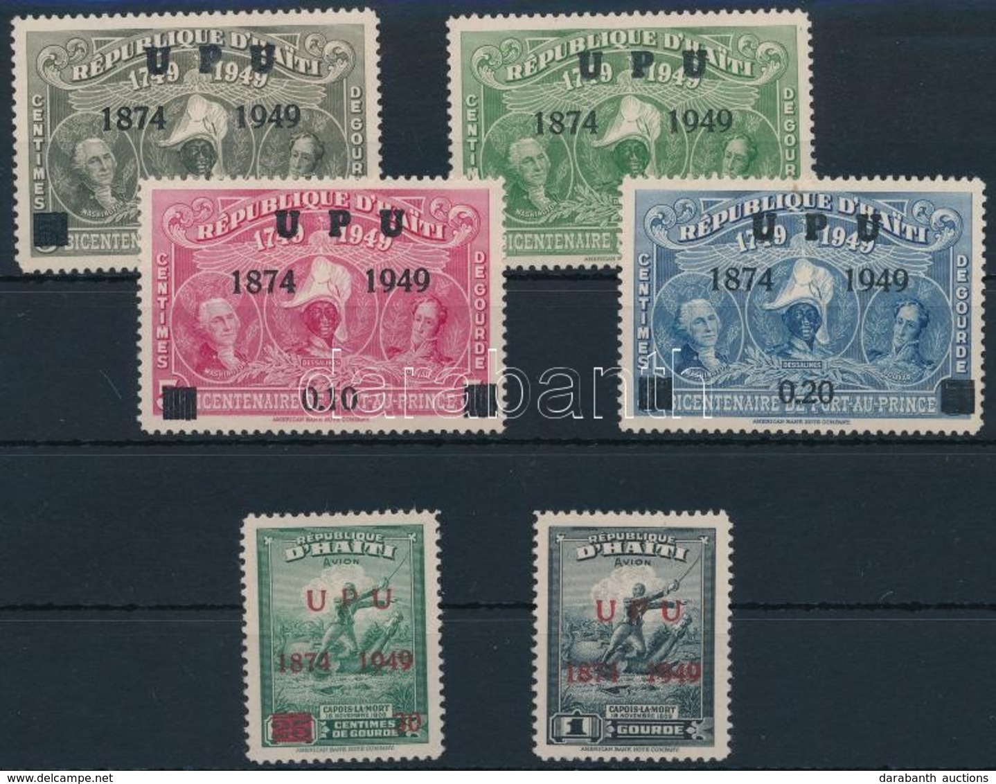 ** 1949  75 éves Az UPU Sor Felülnyomással Mi 374 - 380 - Other & Unclassified