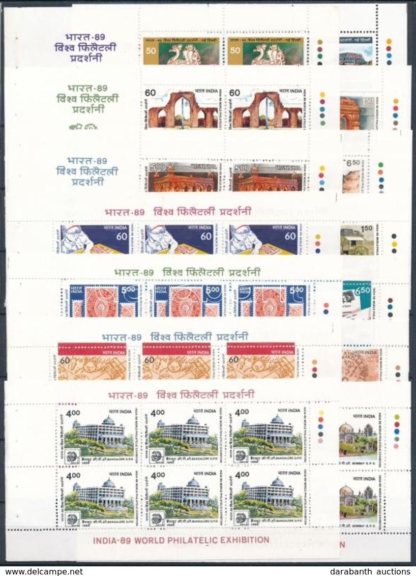 ** 1987-1989 India 89 Bélyegkiállítás 14 Különféle Füzetlap / 14 Different Booklet Panes - Sonstige & Ohne Zuordnung