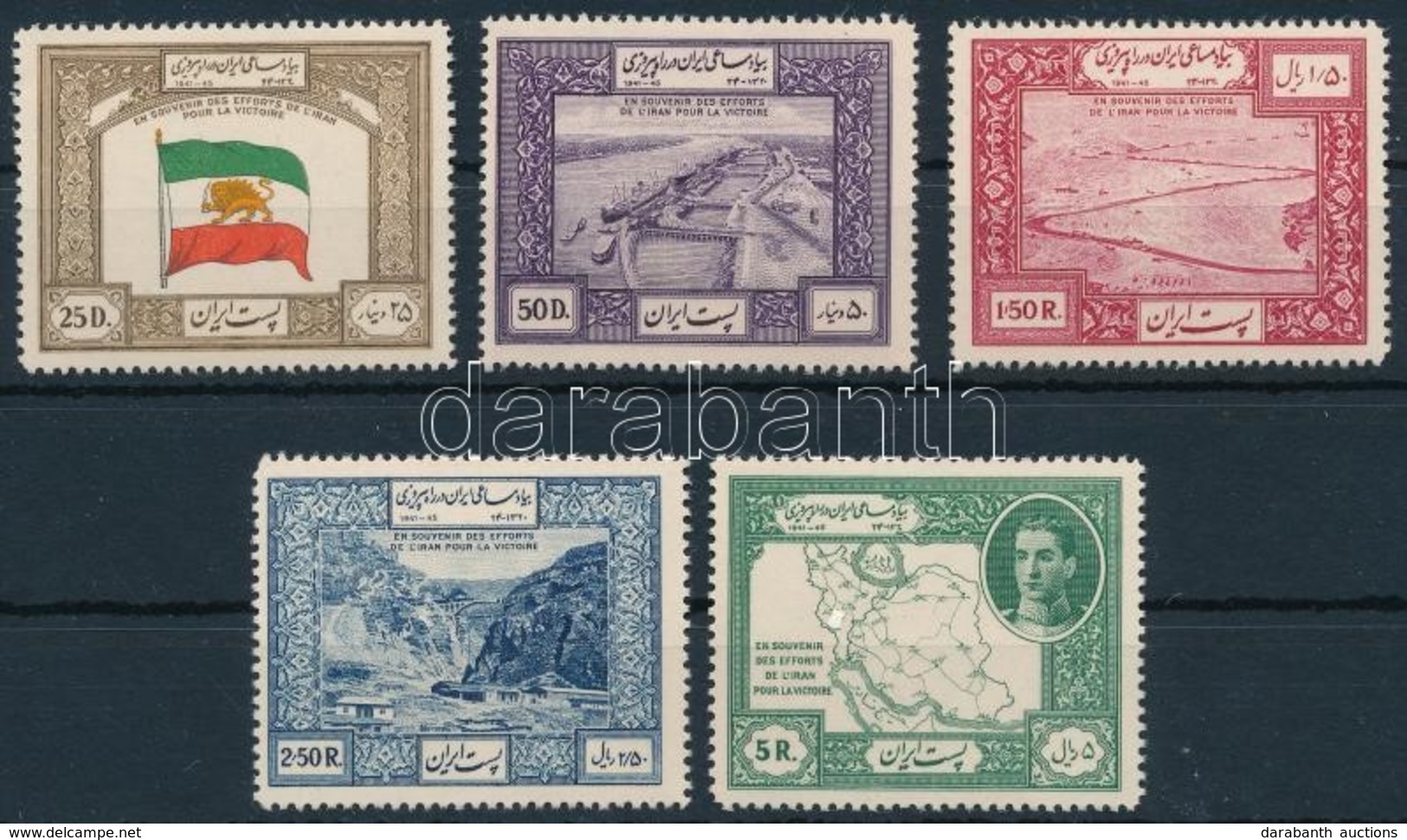 ** 1949 Irán Részvétele A II. Világháborúban Mi 785-789 - Other & Unclassified