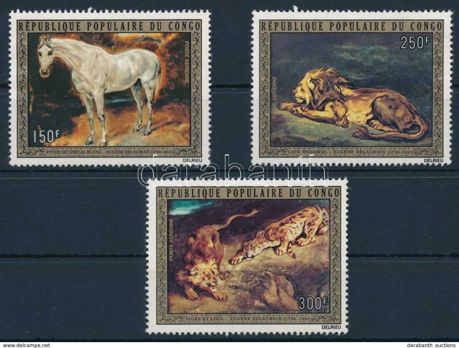 ** 1973 Eugene Delacroix Festmények Sor Mi 369-371 - Autres & Non Classés