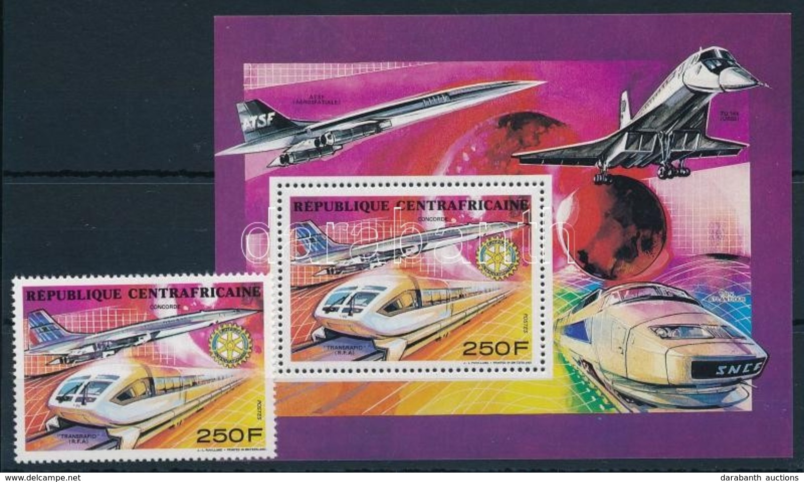 ** 1990 Concorde, Vasút Mi 1445 + U. A. A Blokk - Altri & Non Classificati