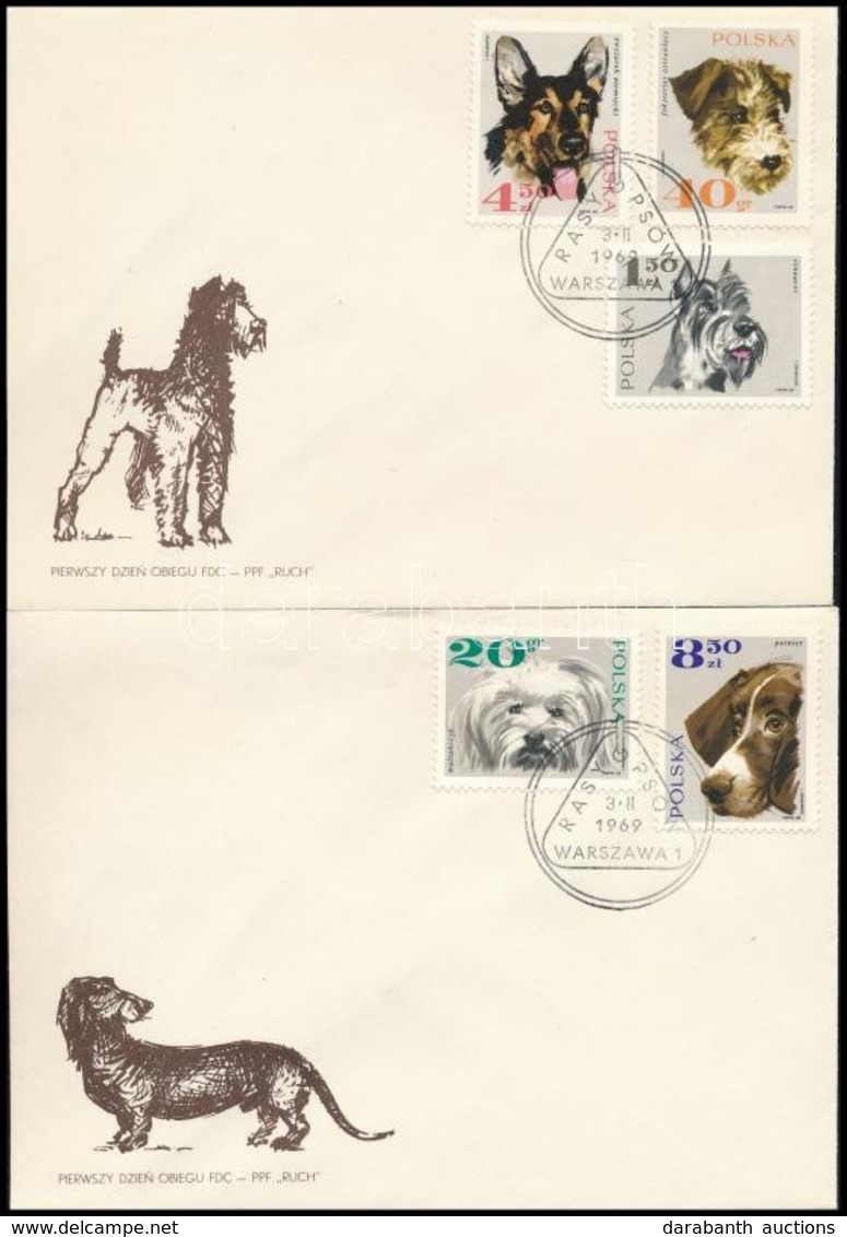 1969 Kutyák Sor 3 Db FDC-n Mi 1898-1905 - Other & Unclassified