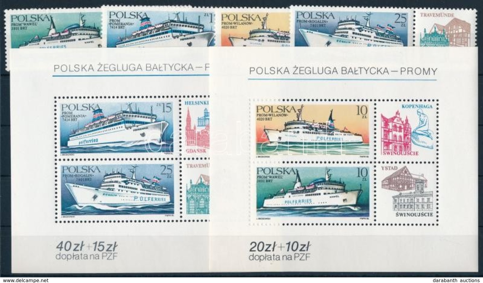 ** 1986 Hajók Szelvényes Sor Mi 3029-3032 + Blokk Mi 98, 99 - Altri & Non Classificati