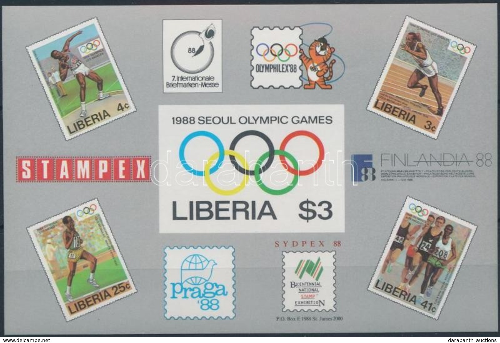 ** 1988 Nyári Olimpia: Szöul Vágott Blokk Mi 114 - Autres & Non Classés