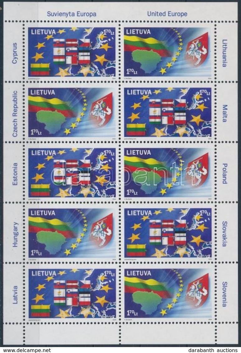 ** 2004 Belépés Az Európai Unióba Kisív Mi 844-845 - Sonstige & Ohne Zuordnung