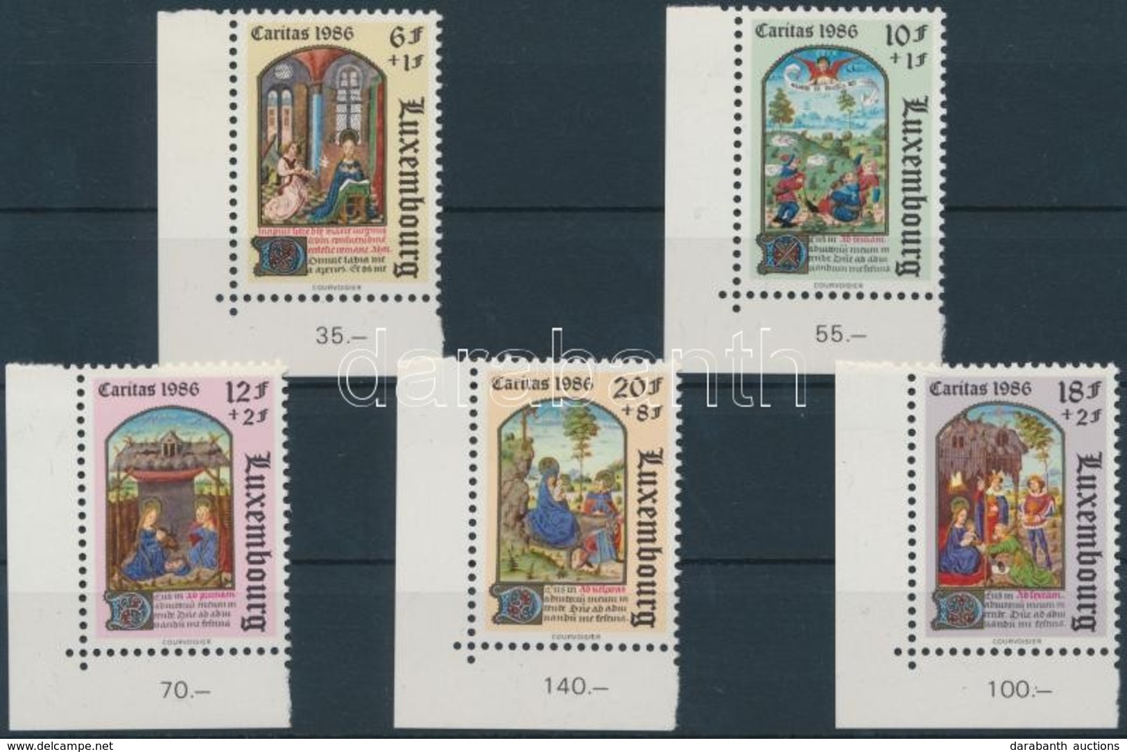 ** 1986 Caritas, Tankönyv Miniatúrák ívsarki Sor Mi 1163-1167 - Autres & Non Classés