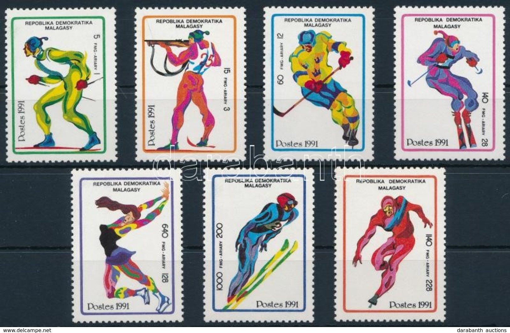 ** 1991 Téli Olimpia, Albertville Sor,
Winter Olympics, Albertville Set
Mi 1338-1344 - Autres & Non Classés