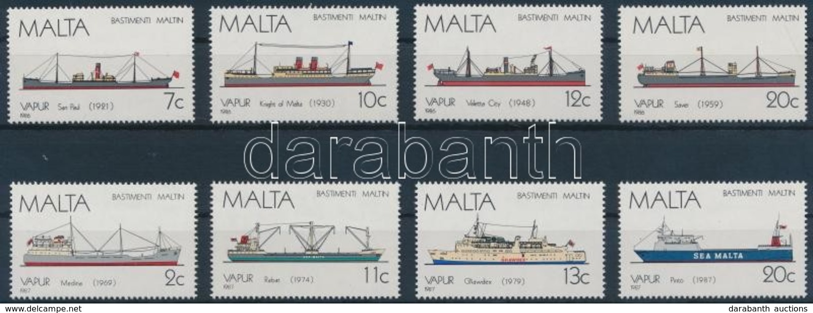 ** 1986-1987 Málta-i Hajók 2 Klf Sor Mi 758-761, 775-778 - Autres & Non Classés