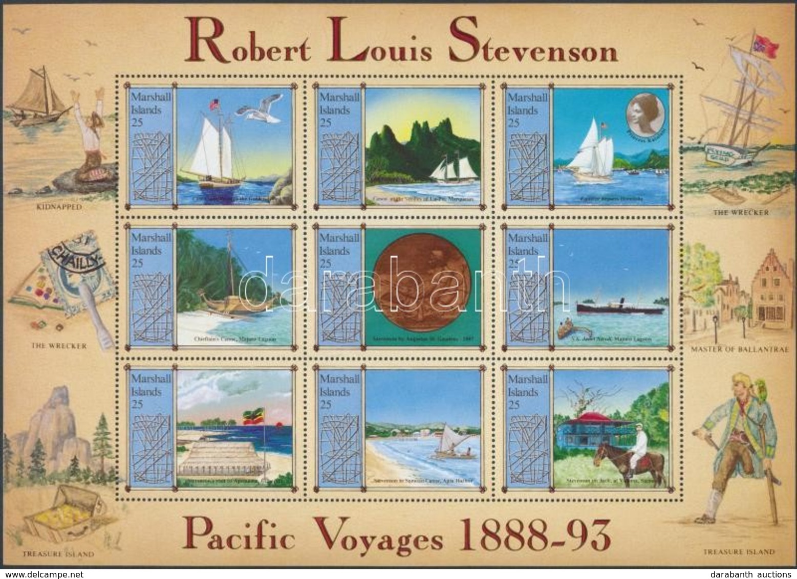 ** 1988 Robert Louis Stevenson Hajóútjai Kisív Mi 176-184 - Autres & Non Classés