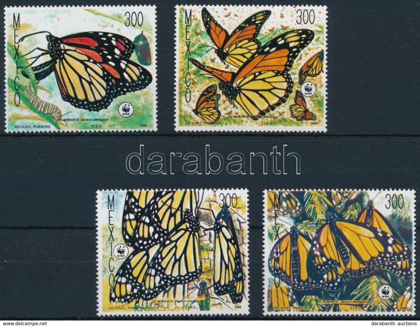 ** 1988 WWF: Pillangó Sor,
WWF: Butterfly
Mi 574-577 - Autres & Non Classés