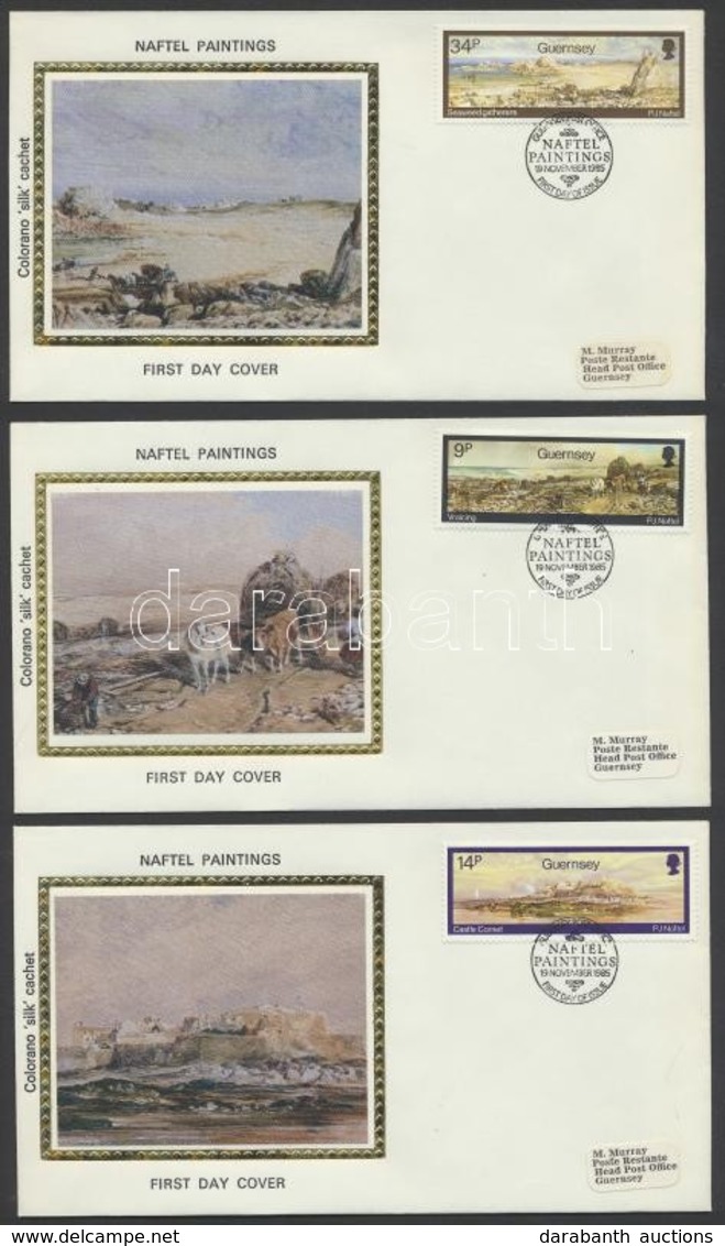 1985 Paul J. Naftel Tájfestményei Sor Mi 335-339 5 FDC - Autres & Non Classés