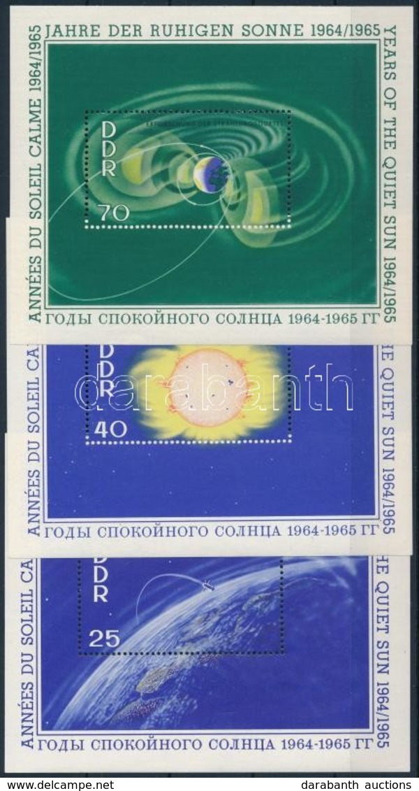 ** NDK 1964 Űrkutatás Blokksor Mi 20-22 (Mi 22 Apró Fekete Betapadás) + Blokksor Alkalmi Ajánlott Borítékokon Hátul Kieg - Otros & Sin Clasificación