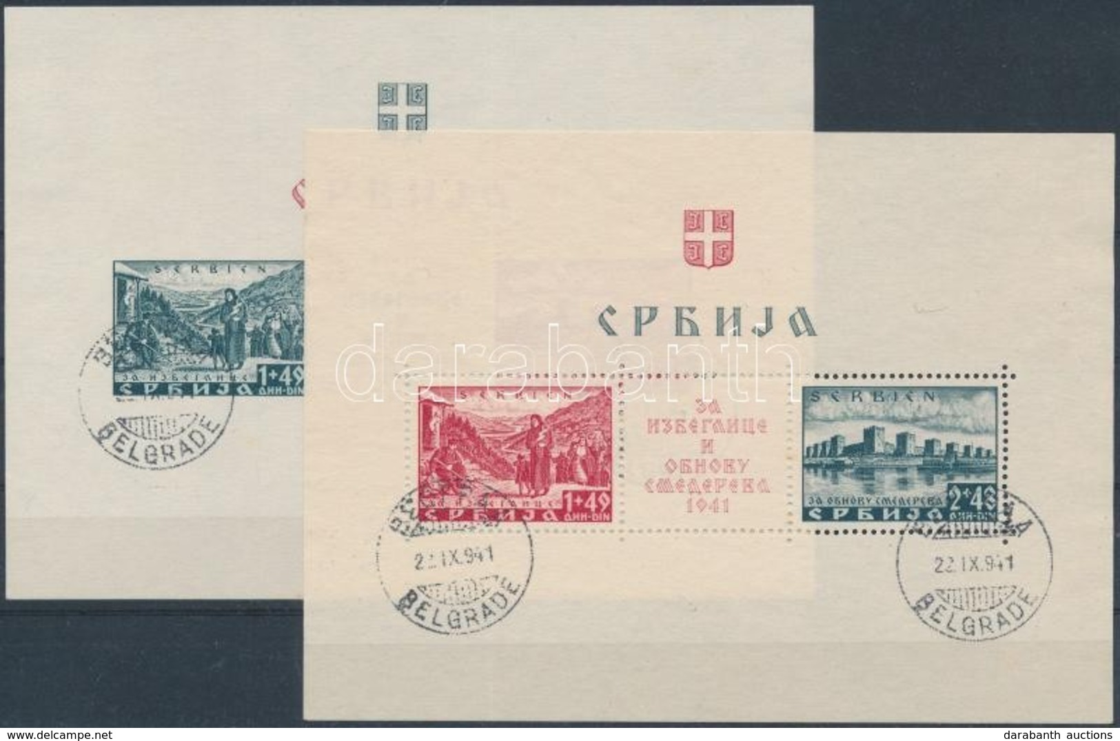 O Szerbia 1941 Mi 1-2 Blokkpár (Mi EUR 1.200,-) Garancia Nélkül / No Guarantee - Other & Unclassified