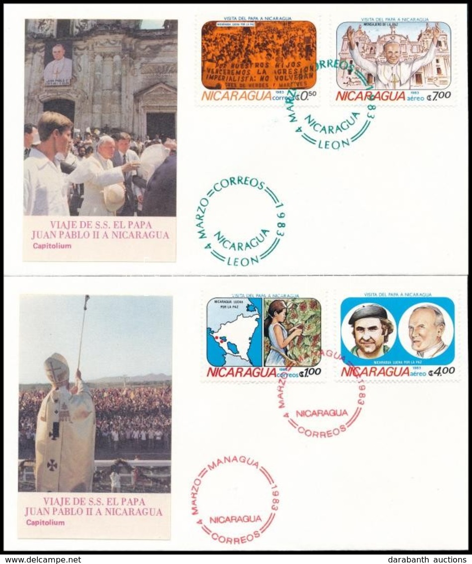 1983 Pápa Látogatás Sor Mi 2371-2374 2 Db FDC-n - Autres & Non Classés