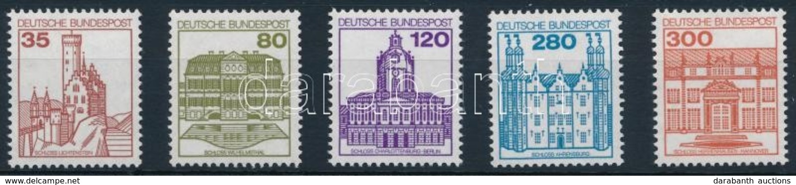 ** 1982 Forgalmi: Várak és Kastélyok (V). Sor,
Definitive: Castles And Palaces (V). Set
Mi 1139 A I - 1143 A I - Andere & Zonder Classificatie