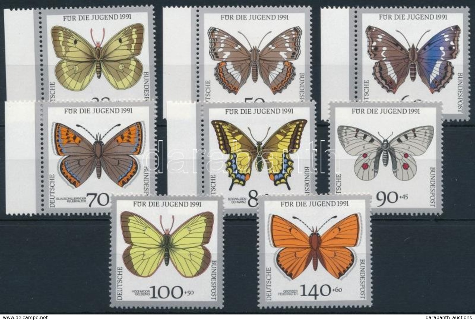 ** 1991 Lepkék Sor,
Butterflies Set
Mi 1512-1519 - Autres & Non Classés