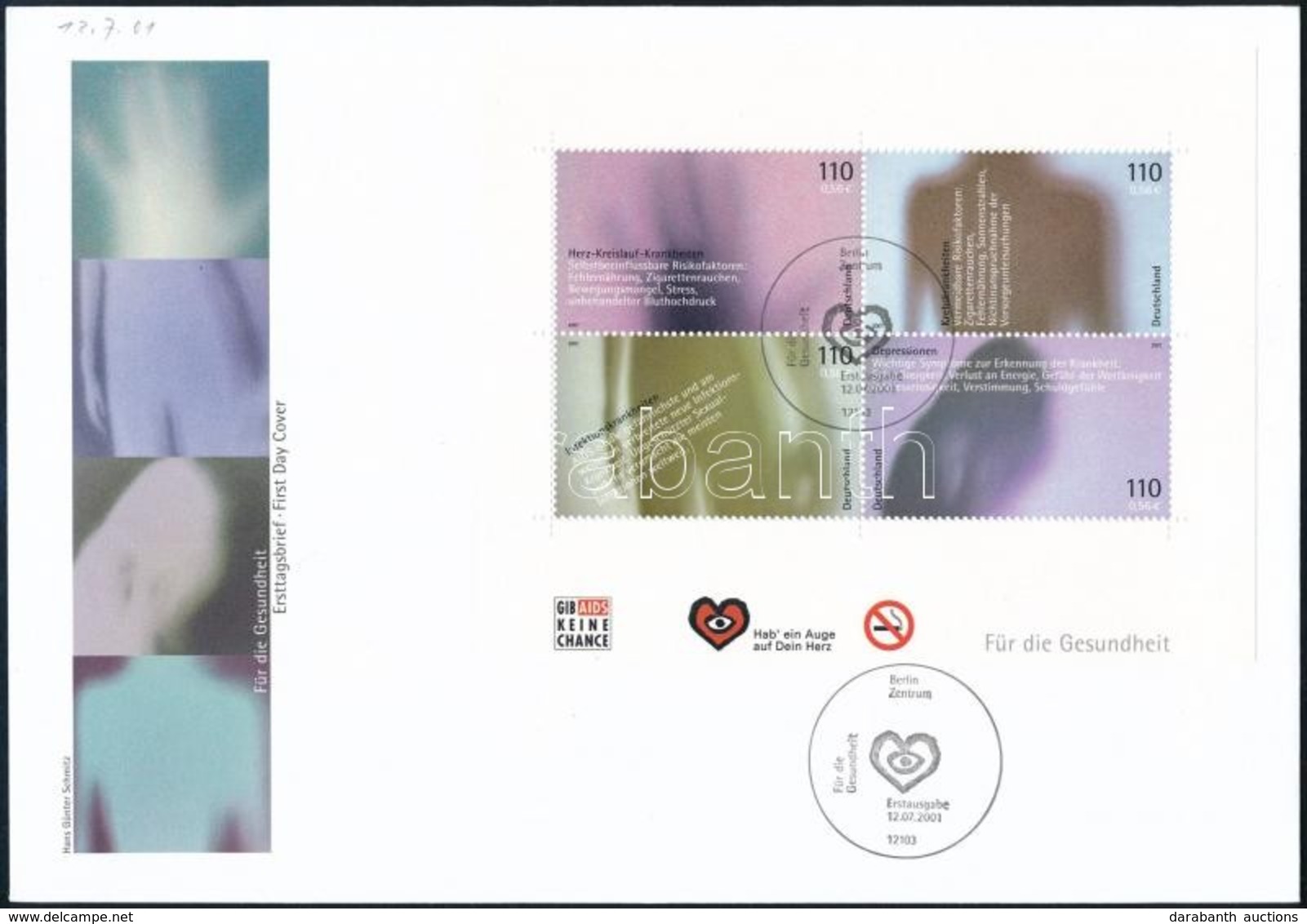 2001 Az Egészségért Blokk FDC-n Mi 54 - Other & Unclassified