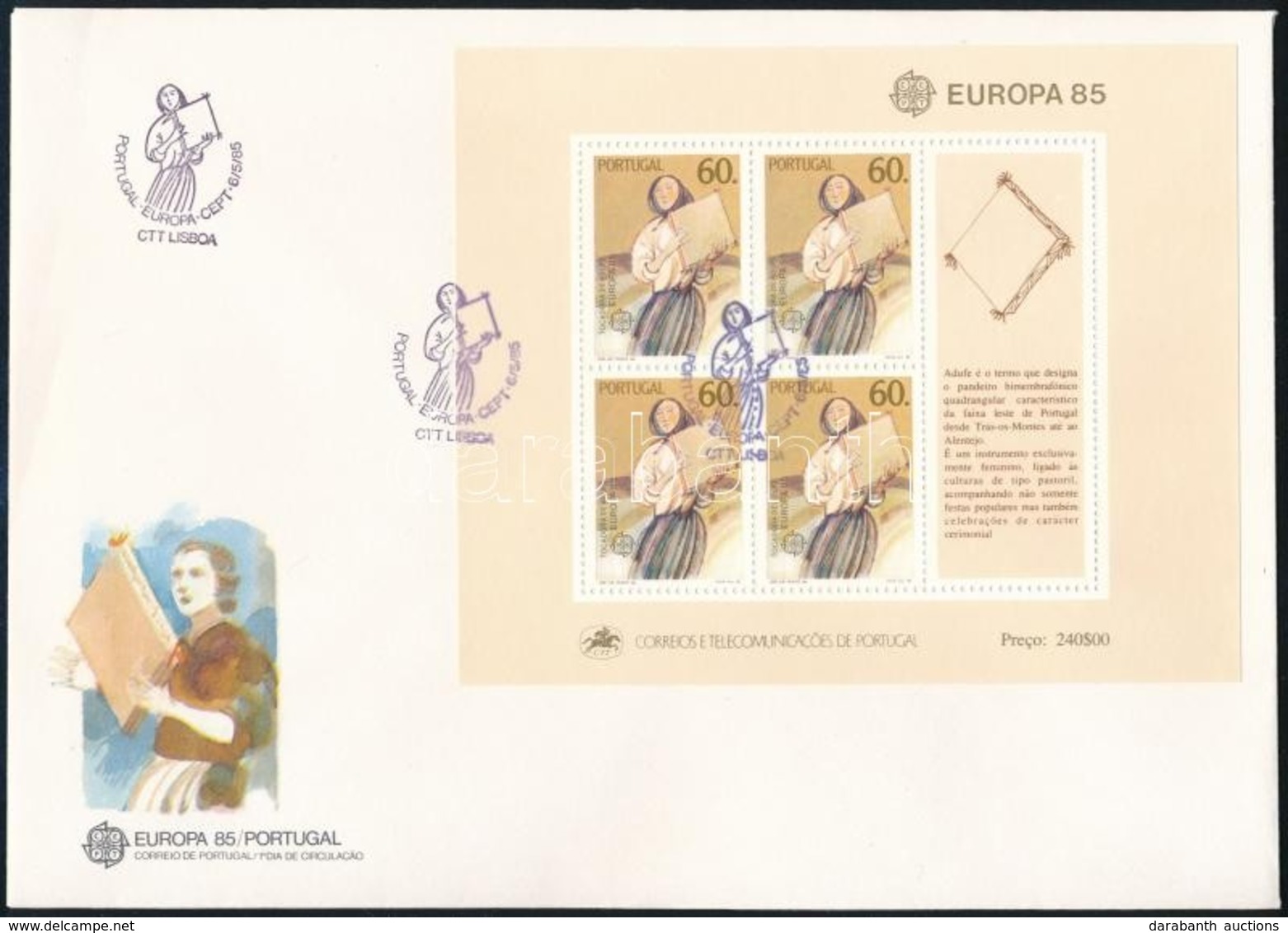 1985 Europa CEPT: Zene éve Blokk FDC-n Mi 47 - Sonstige & Ohne Zuordnung