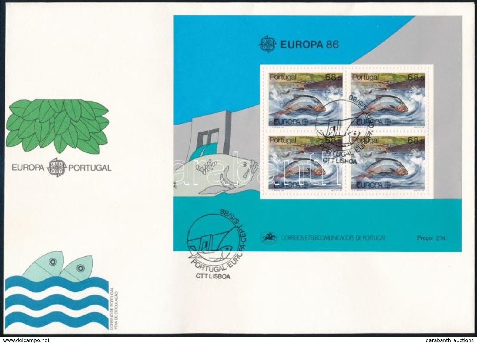 1986 Europa CEPT Természet- és Környezetvédelem Blokk FDC-n Mi 50 - Sonstige & Ohne Zuordnung