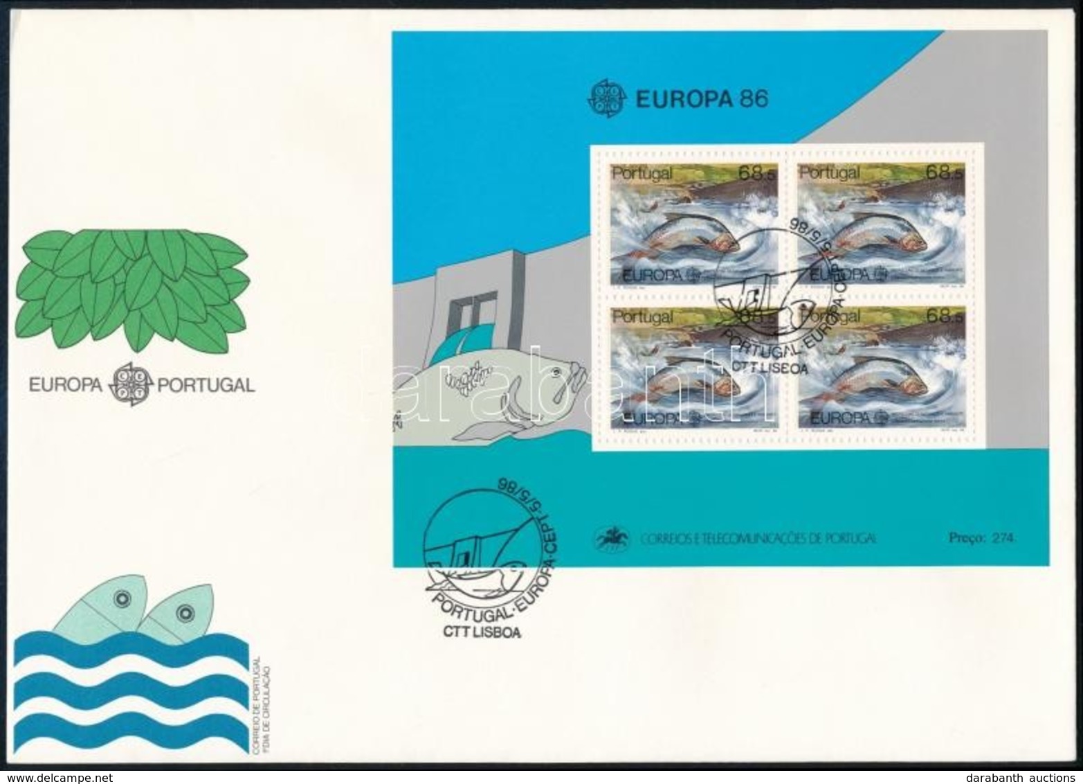 1986 Europa CEPT Természet- és Környezetvédelem Blokk FDC-n Mi 50 - Altri & Non Classificati