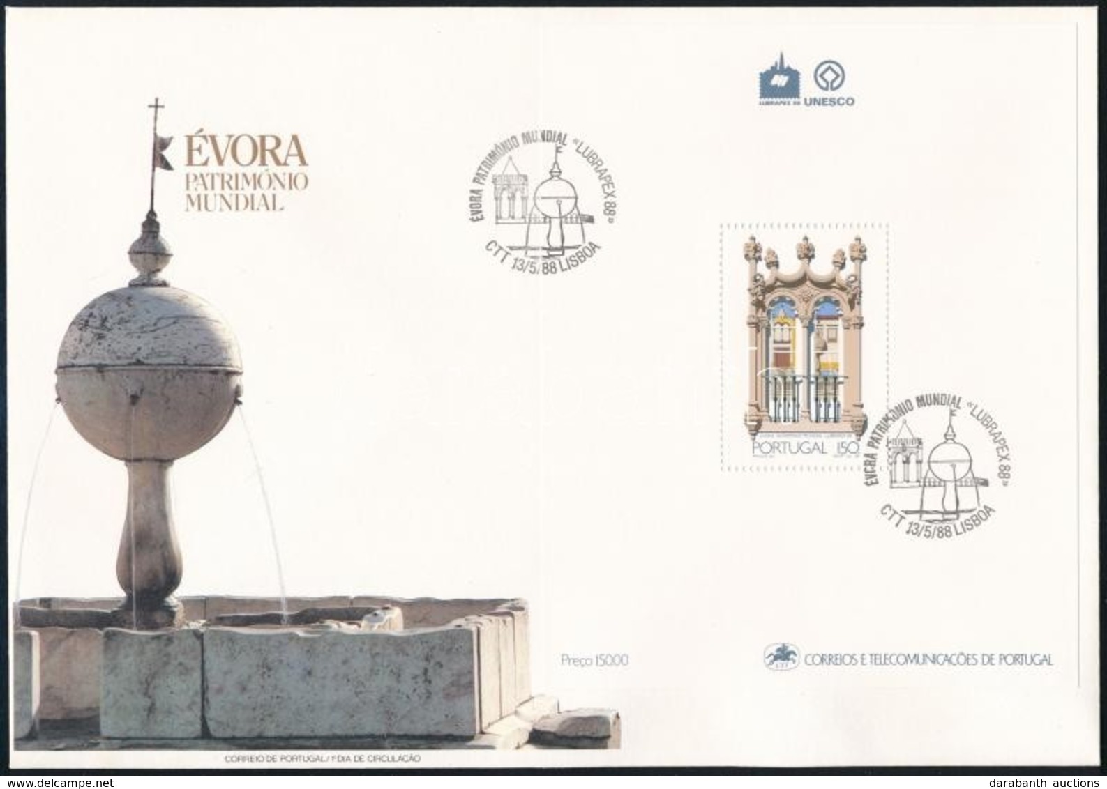 1988 LUBRAPEX Portugál-brazil Bélyegkiállítás Blokk FDC-n Mi 58 - Other & Unclassified