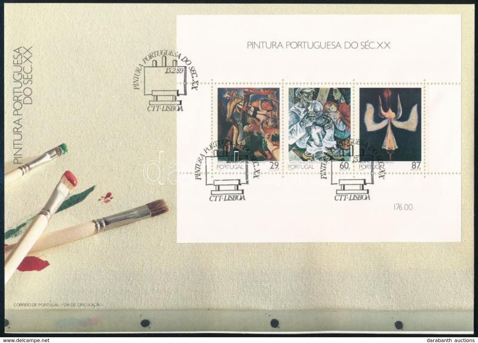 1989 20. Századi Festmények Blokk FDC-n Mi 63 - Sonstige & Ohne Zuordnung