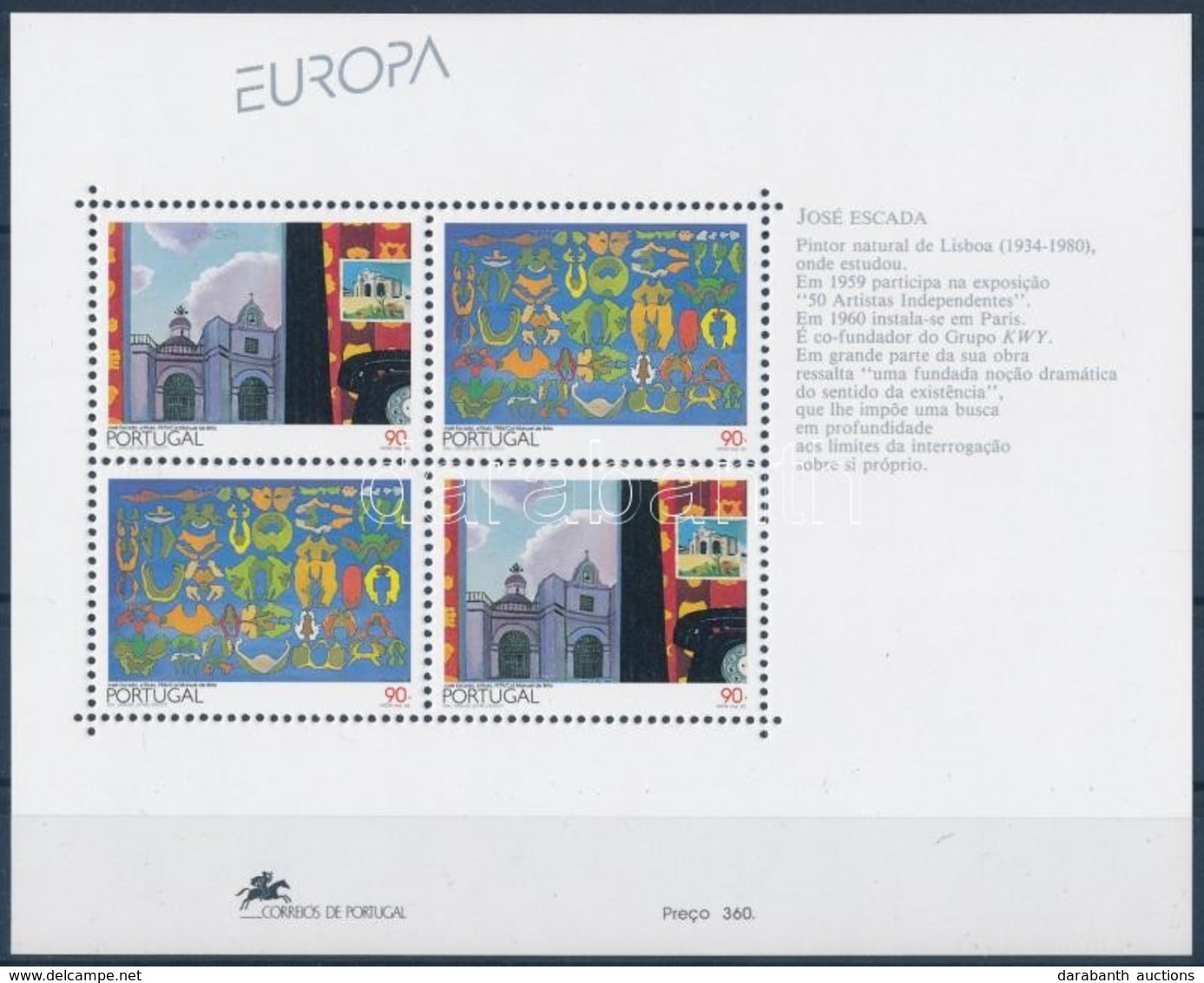 ** 1993 Europa CEPT: Kortárs Művészet Blokk Mi 93 - Otros & Sin Clasificación