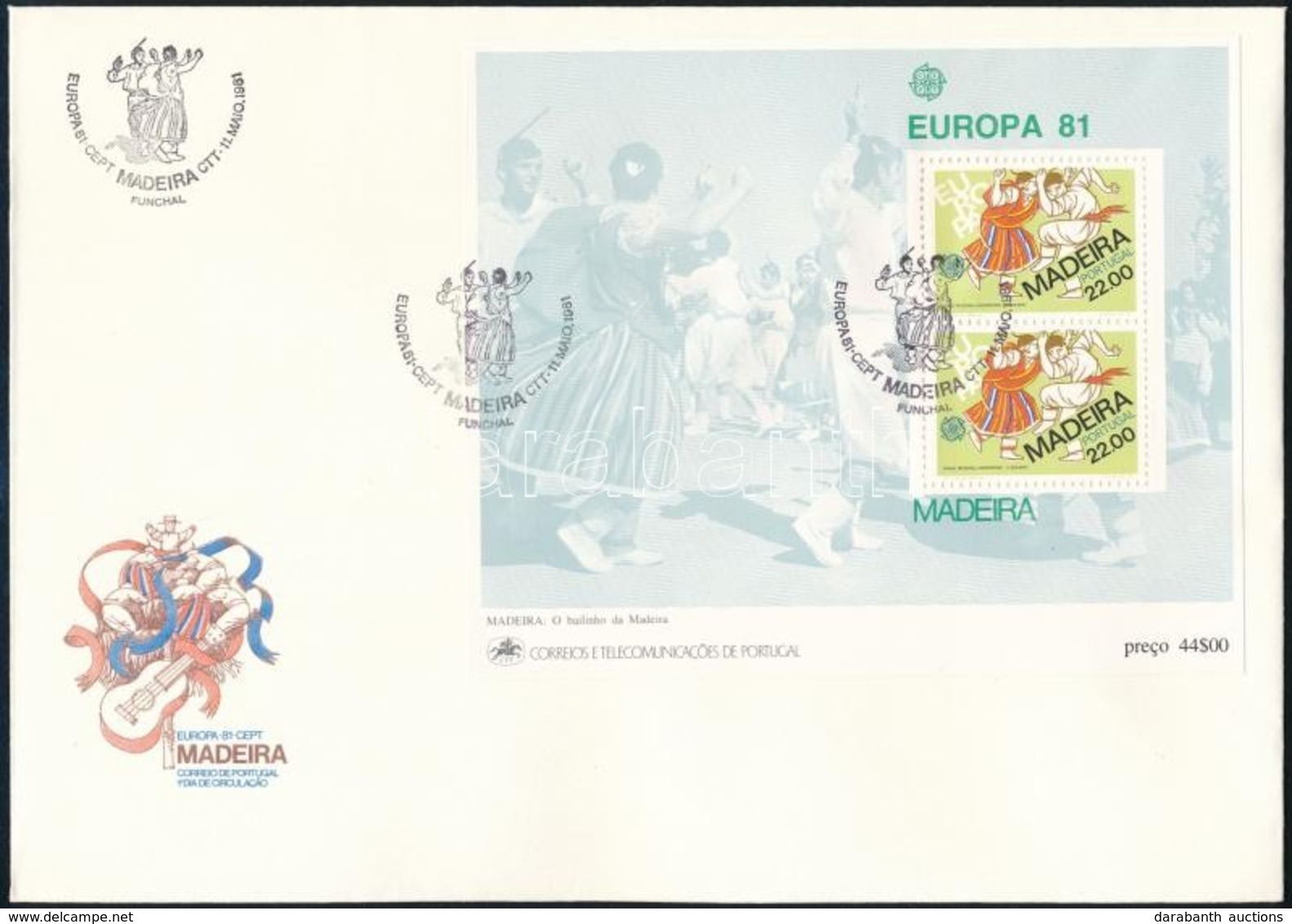 1981 Europa CEPT: Folklór Blokk FDC-n Mi 2 - Other & Unclassified