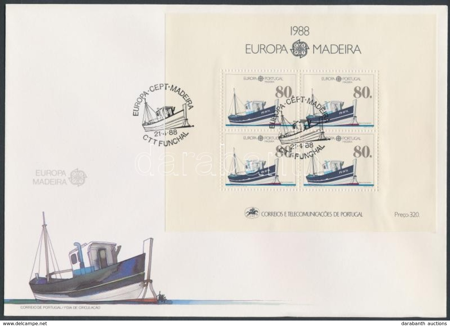 1988 Europa CEPT, Közlekedés és Kommunikáció Blokk Mi 9 FDC-n - Otros & Sin Clasificación