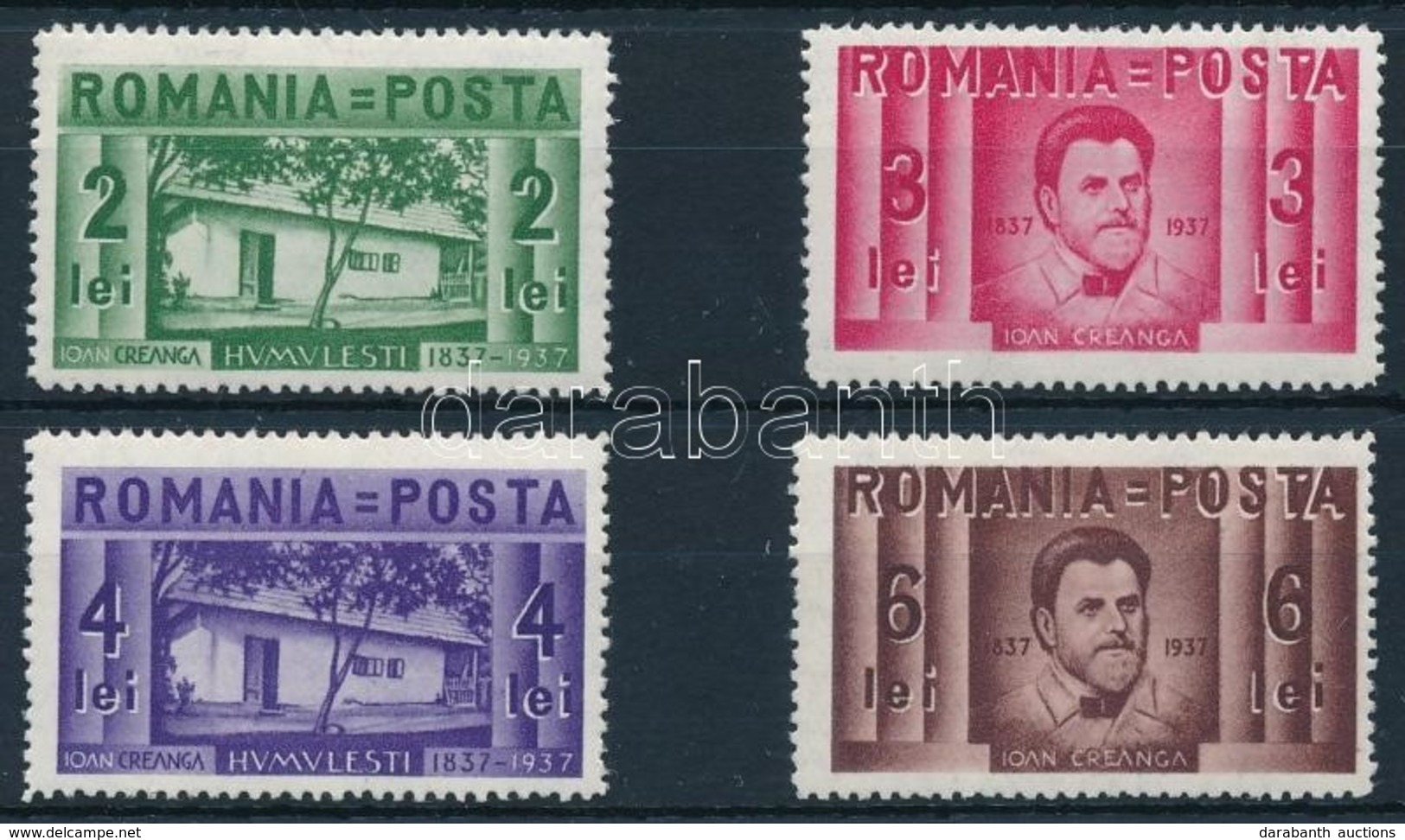 * 1937 Ion Creangă 100. Születésnapja Sor Mi 524-527 - Otros & Sin Clasificación