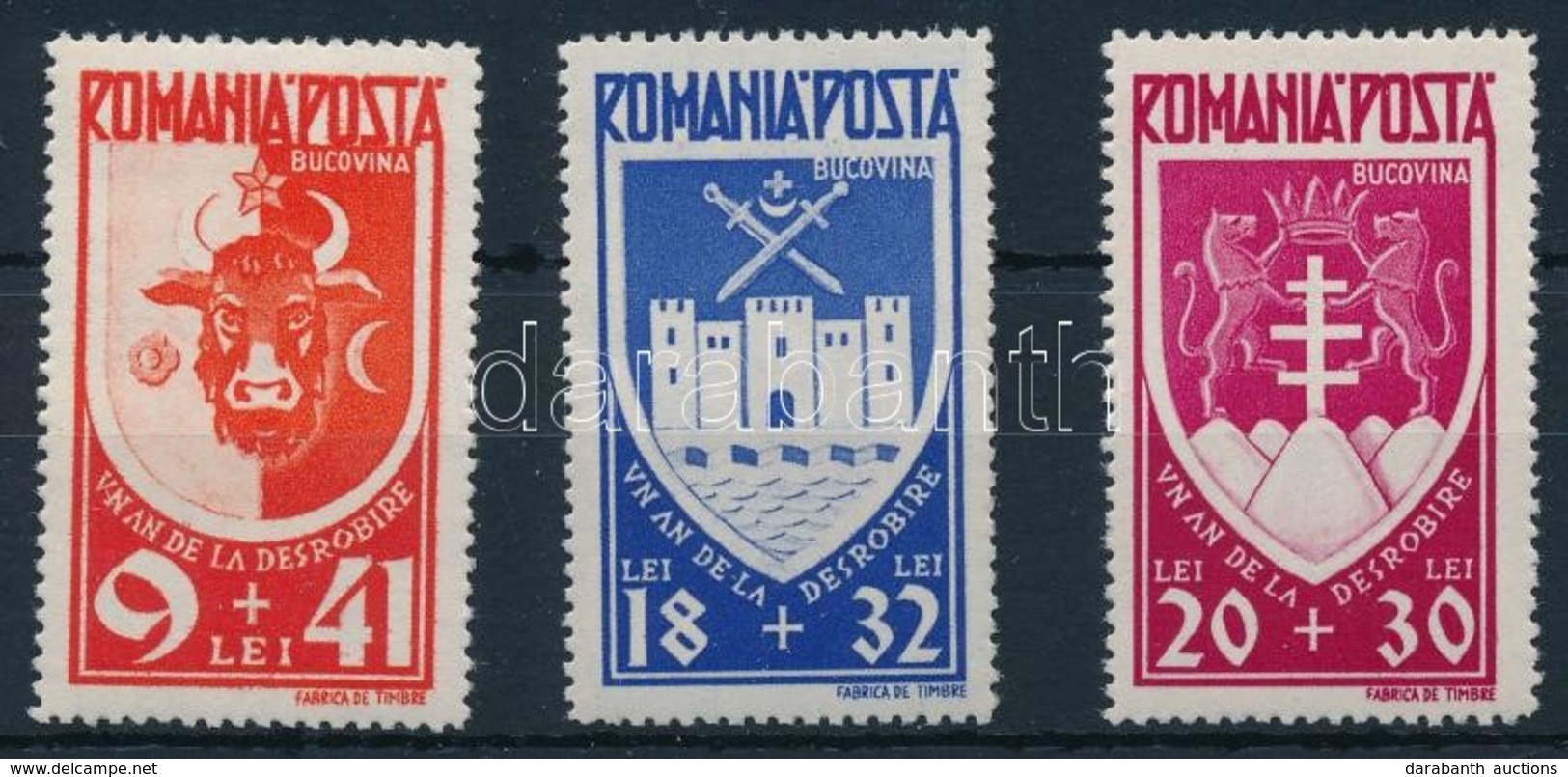 ** 1942 Bukovina Visszacsatolása Sor Mi 746-748 - Altri & Non Classificati