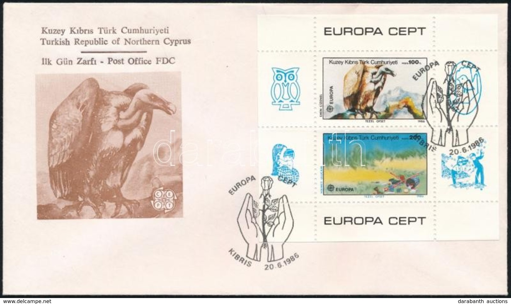 1986 Europa CEPT: Természet- és Környezetvédelem Blokk FDC-n Mi 5 - Otros & Sin Clasificación