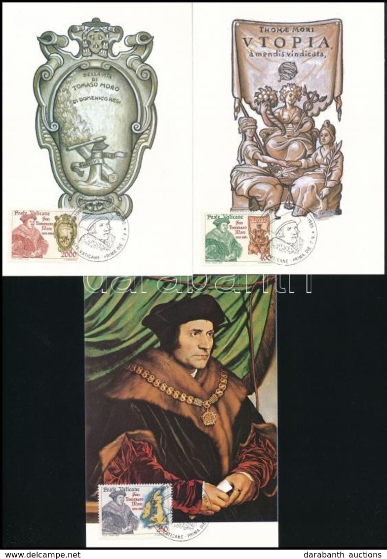 1985 Morus Tamás Halála Sor 3 Klf CM-en,
Thomas More's Death
Mi 870-872 - Altri & Non Classificati