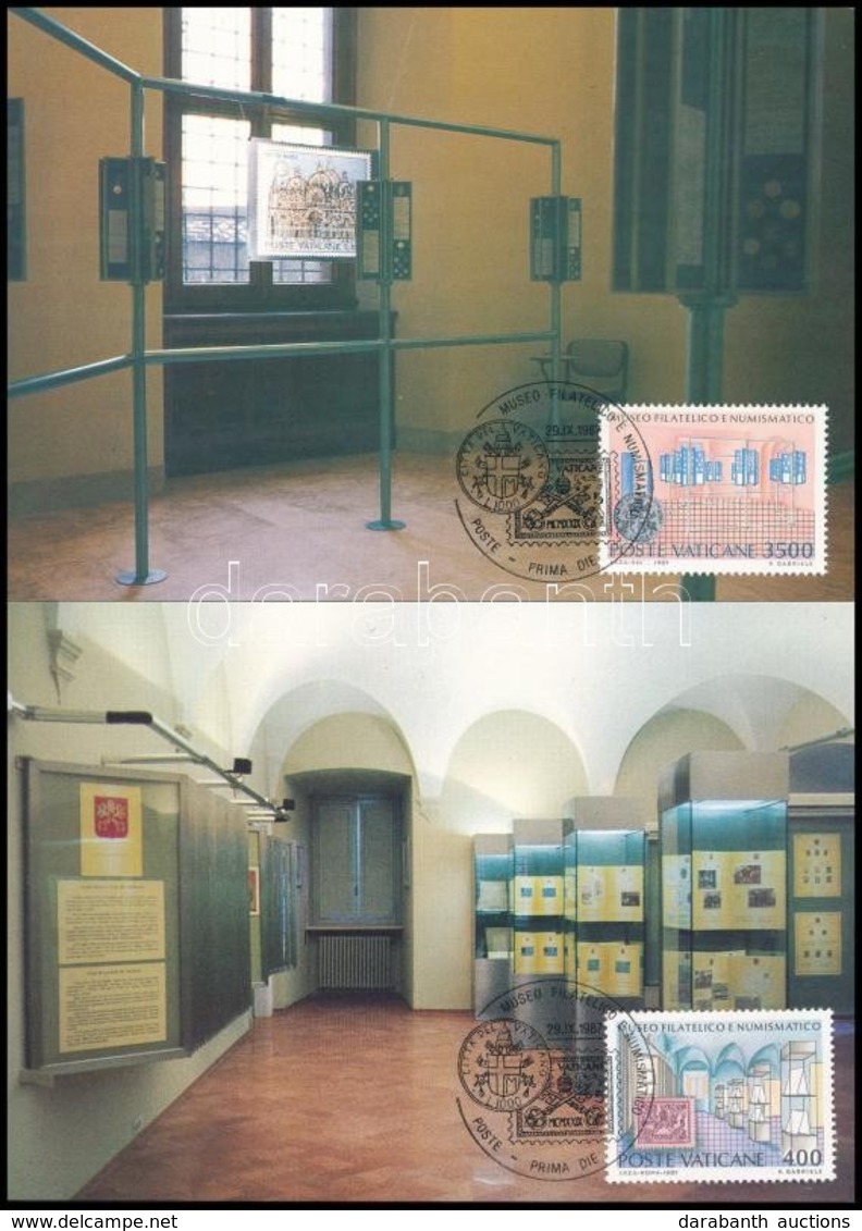 1987 A Vatikán Filatéliai és Numizmatikai Múzeumának Megnyitása Sor Mi 924-925 2 Db CM-en - Altri & Non Classificati