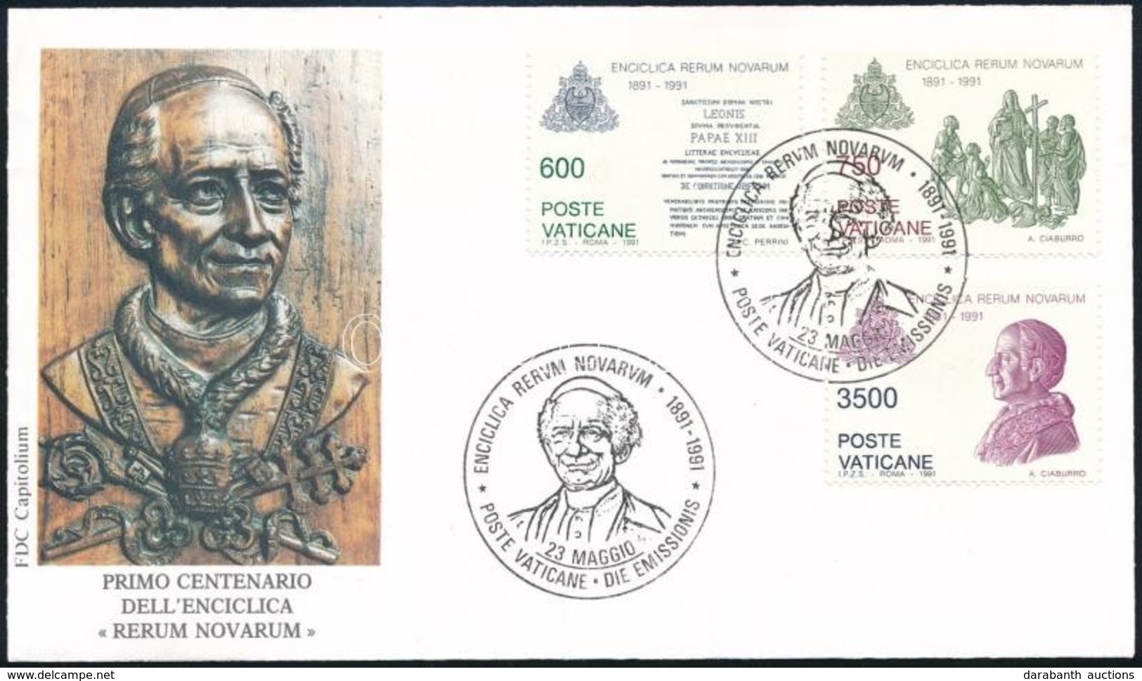 ** 1991 Rerum Novarum Sor + FDC-n,
Rerum Novarum
Mi 1035-1037 - Altri & Non Classificati