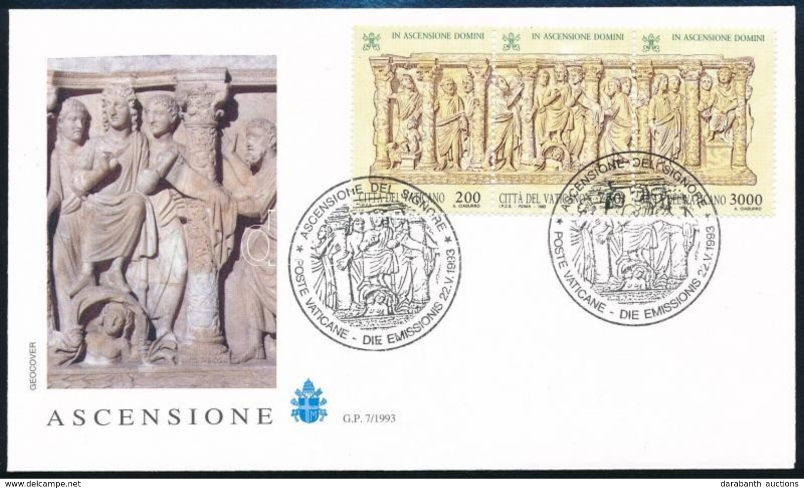 1993 Krisztus Mennybemenetele Sor Mi 1090-1092 FDC-n + CM-n - Other & Unclassified