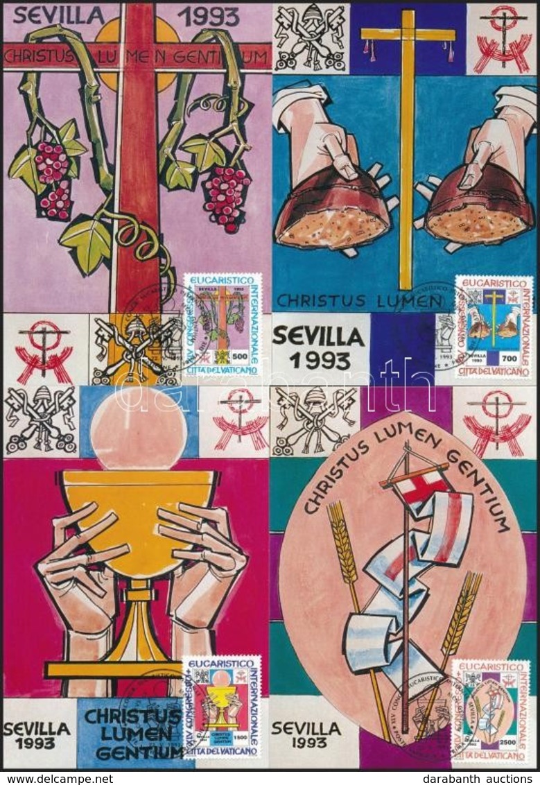 1993 Nemzetközi Eucharisztikus Kongresszus, Sevilla Sor Mi  1093-1096 4 Db CM-en - Otros & Sin Clasificación