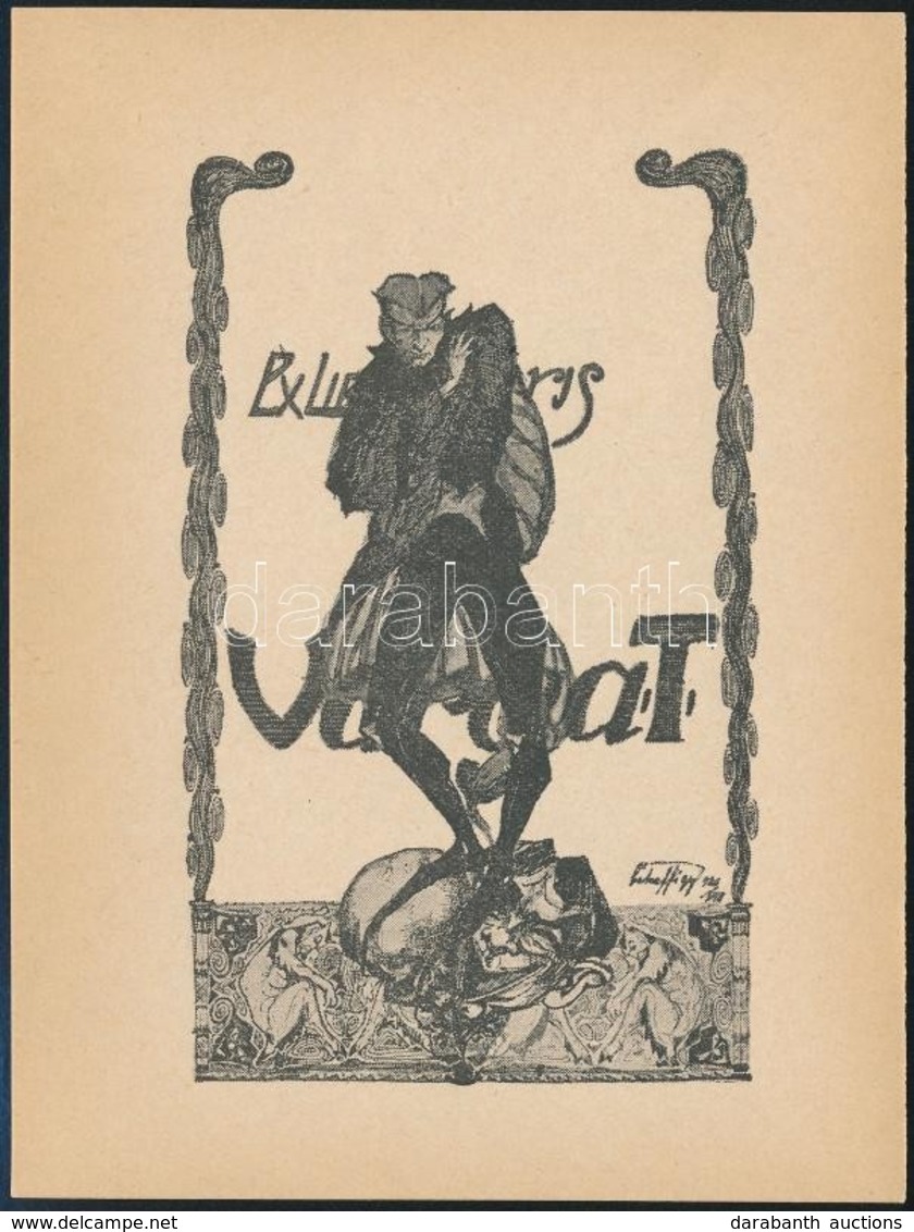 Békeffi György(?-?): Ex Libris Varga T. Klisé, Papír, Jelzett A Klisén, 12x9,5 Cm - Autres & Non Classés