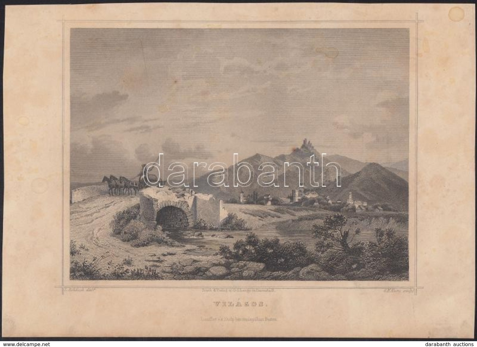 Cca 1860 Ludwig Rohbock (1820-1883): 4 Db Acélmetszete: Világos, A Radnai Zárda, Világosvár, (Ludwig-Rohbock-Georg Micha - Prints & Engravings