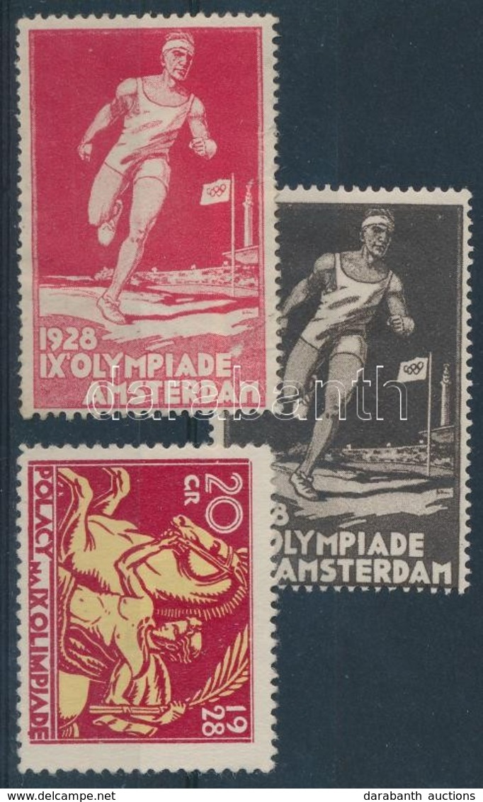 * Hollandia 1928 3 Db Olimpiai Levélzáró - Ohne Zuordnung