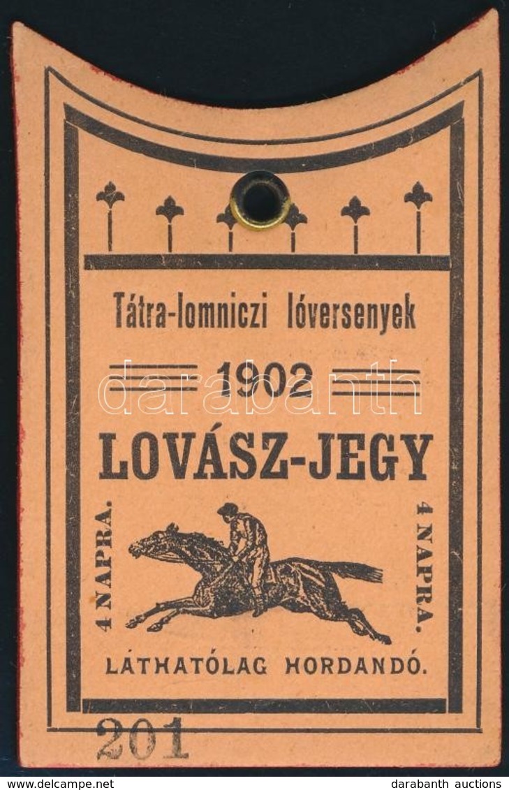 1902 Tátralomnici Lóversenyek, Lovász Jegy - Sin Clasificación