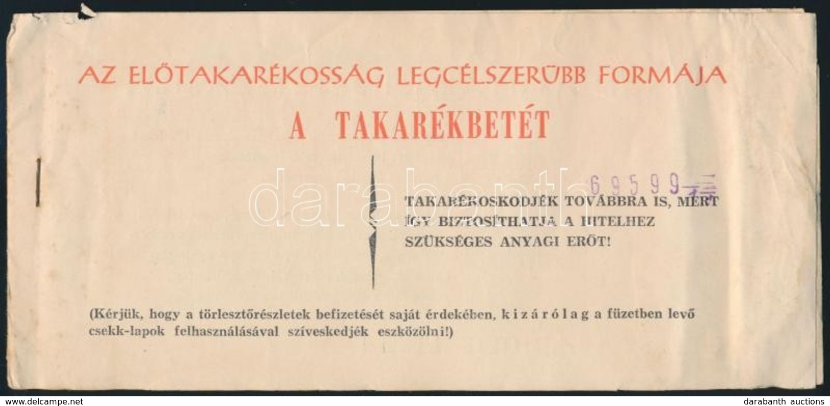 Takarékbetét Csekkfüzet Autóreklámmal - Ohne Zuordnung