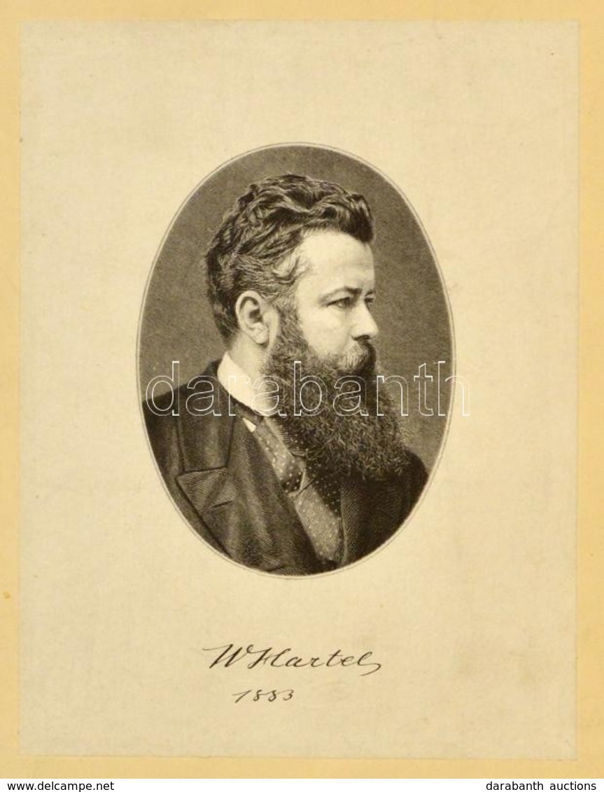 1907 Wilhelm Von Hartel (1839-1907) Osztrák Klasszika-filológus és Politikus Fénnyomatos Képe, Alatta Unokaöccsének Carl - Non Classificati