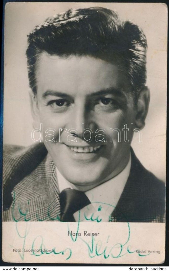 Hans Reiser (1919-1992) Német Színész Saját Kezű Aláírása Az őt ábrázoló Fotóképeslapon /
Autograph Signature. - Altri & Non Classificati